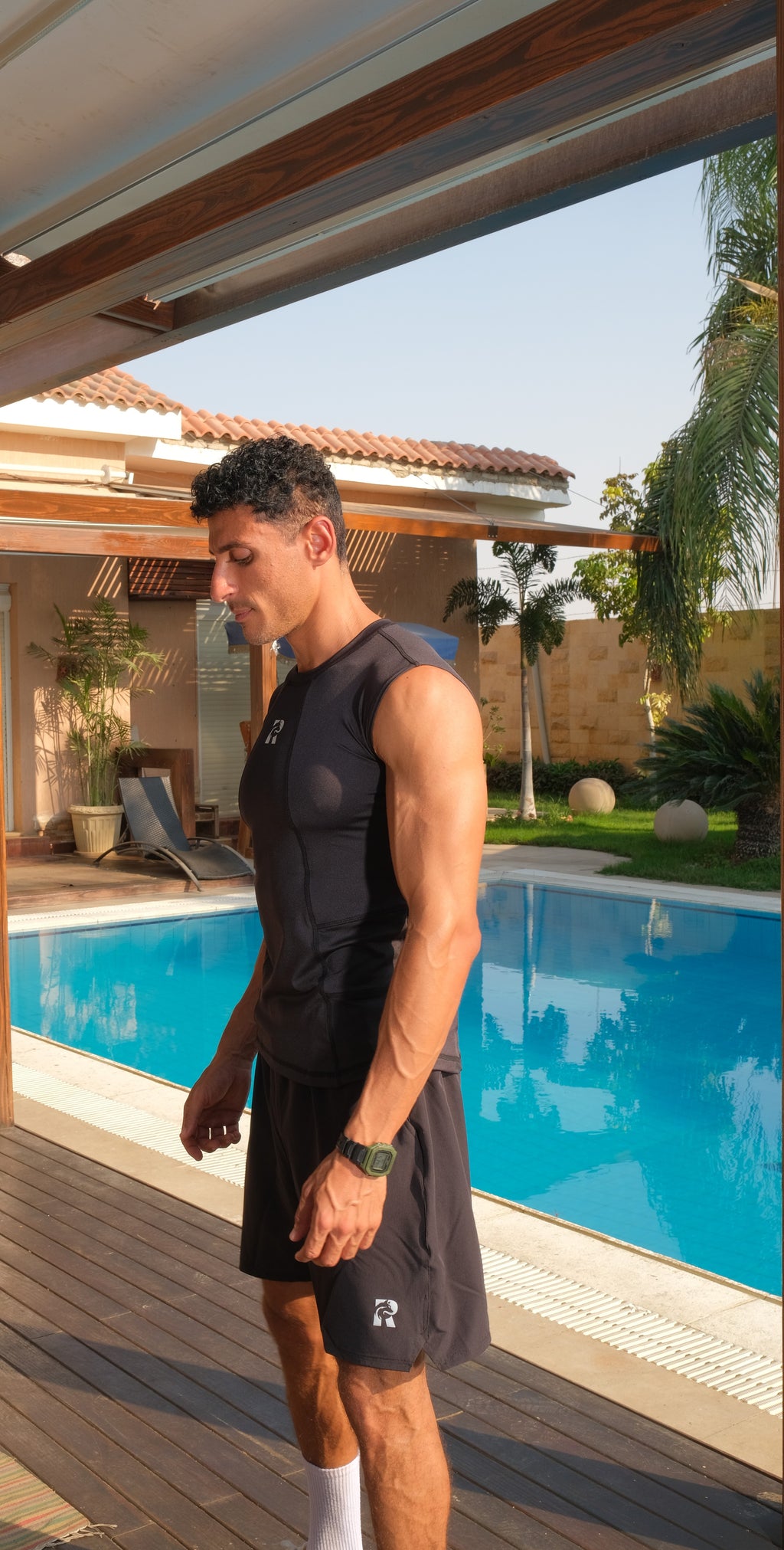 Remus M- SLL Fitness Black Antibacterial DRI-FIT Tee Tight Quarter Sleeve