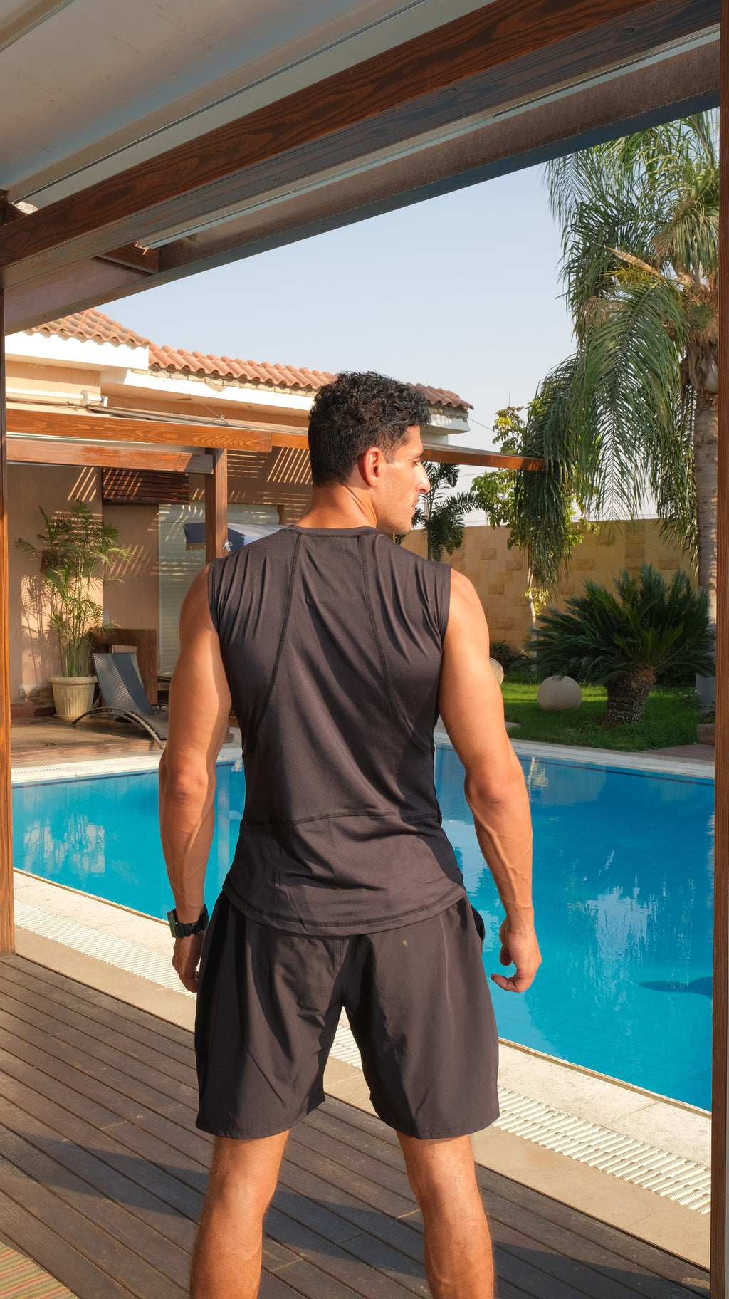 Remus M- SLL Fitness Black Antibacterial DRI-FIT Tee Tight Quarter Sleeve