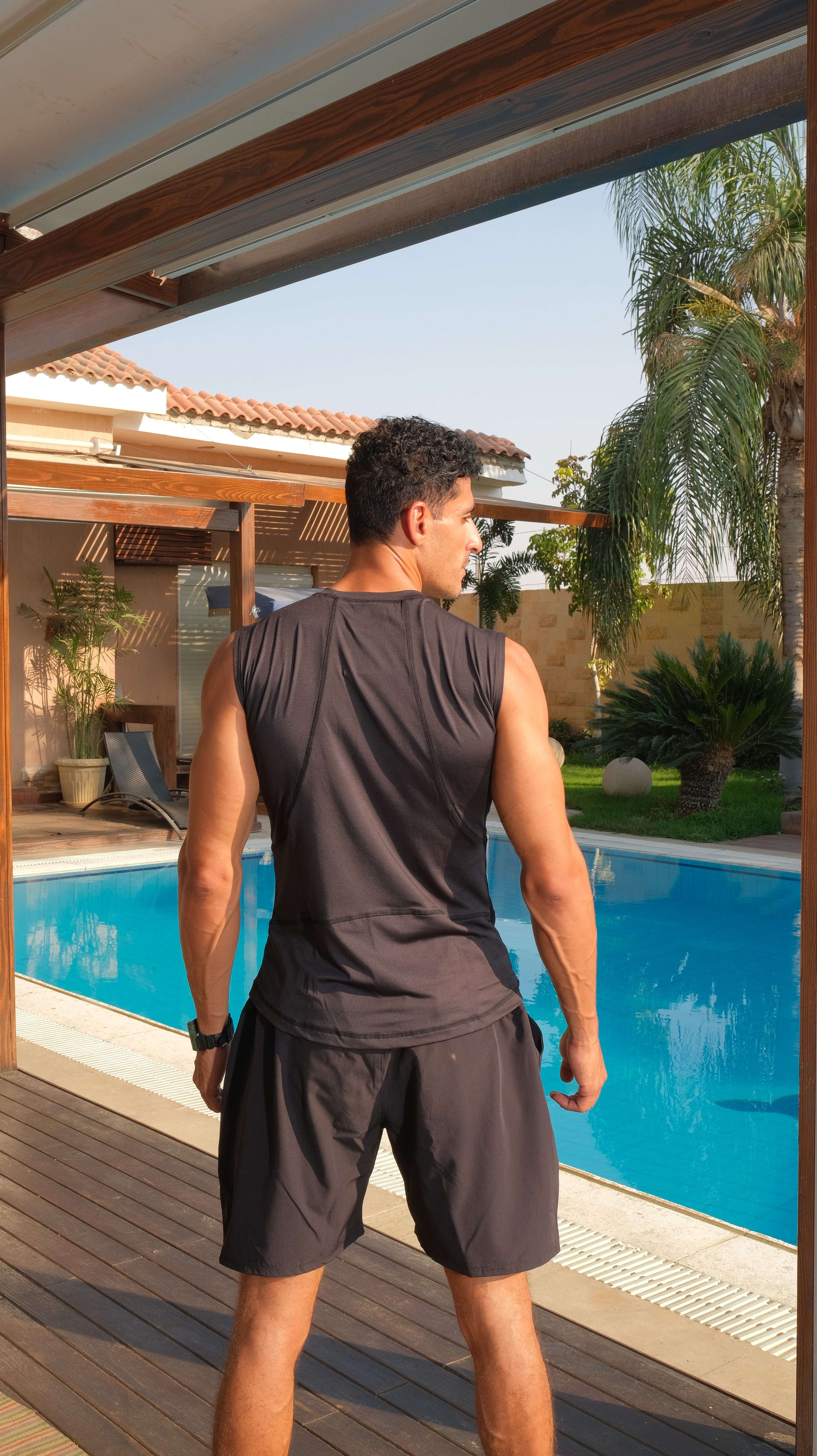 Remus M- SLL Fitness Black Antibacterial DRI-FIT Tee Tight Quarter Sleeve