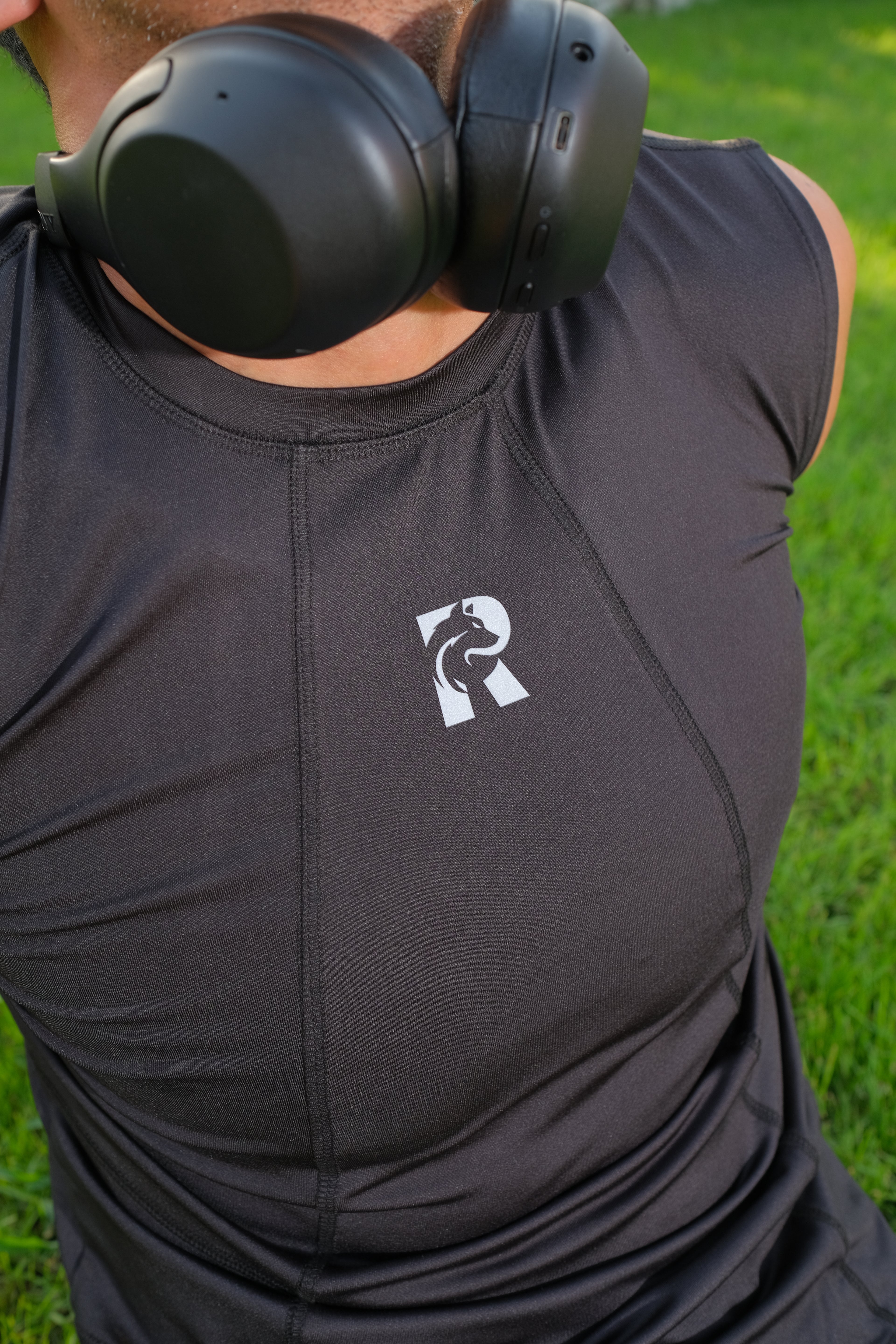 Remus M- SLL Fitness Black Antibacterial DRI-FIT Tee Tight Quarter Sleeve