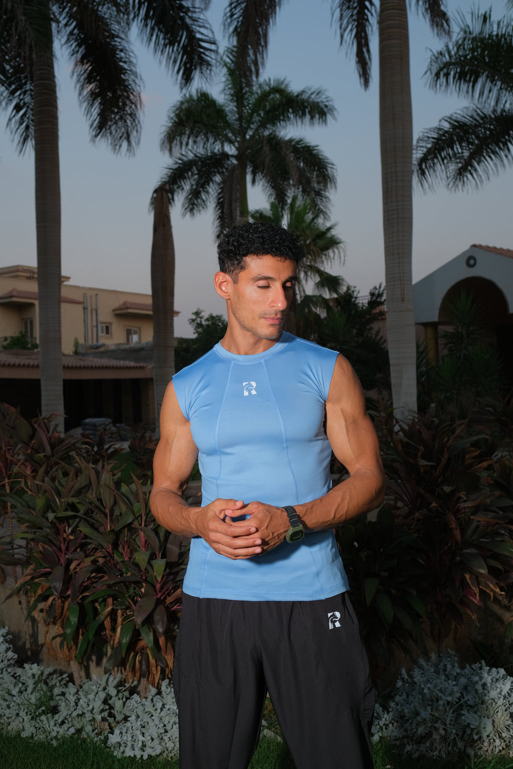 Remus M-HS More Comfortable Light Blue Antibacterial DRI-FIT Sleeveless Tee For Training