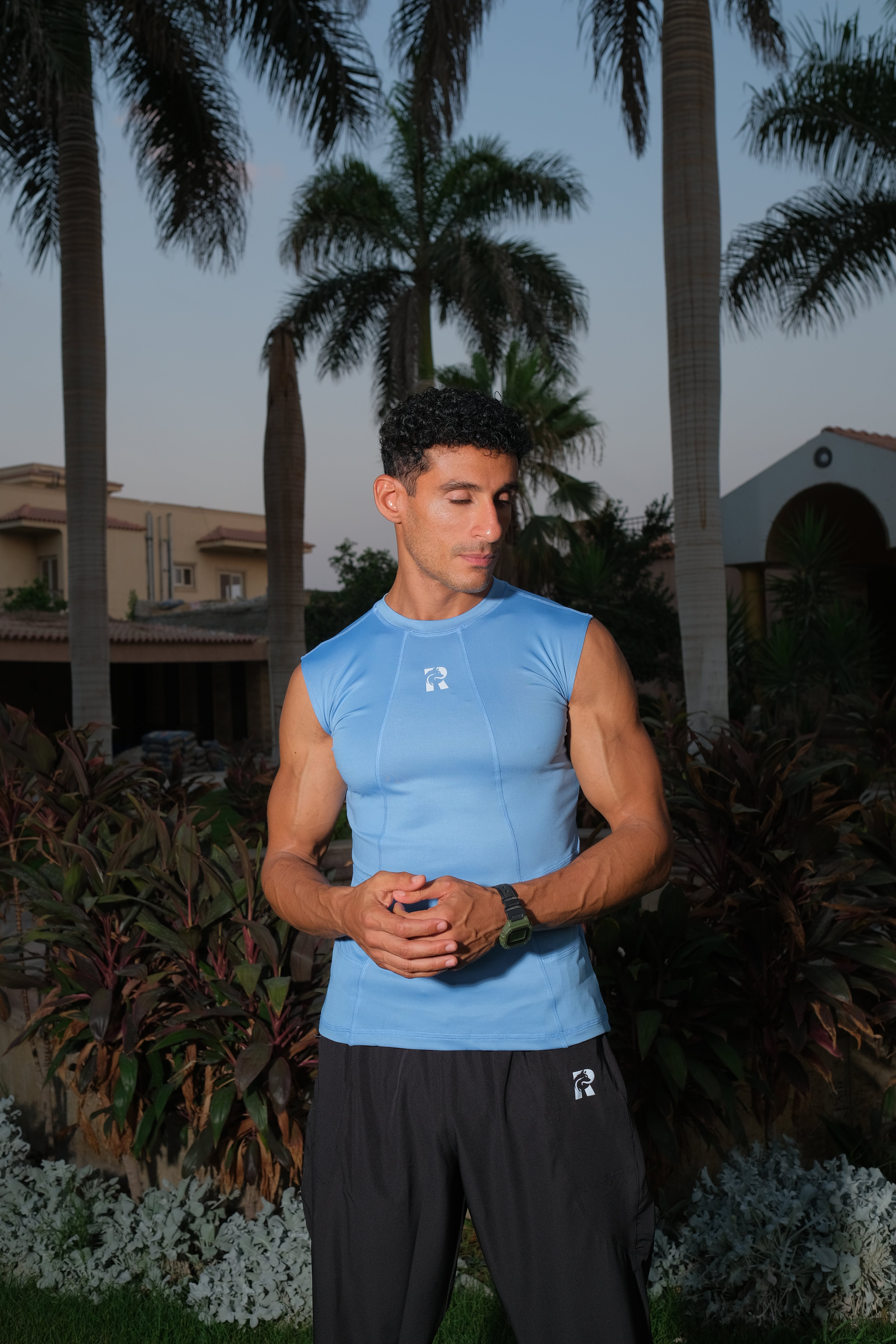 Remus M-HS More Comfortable Light Blue Antibacterial DRI-FIT Sleeveless Tee For Training