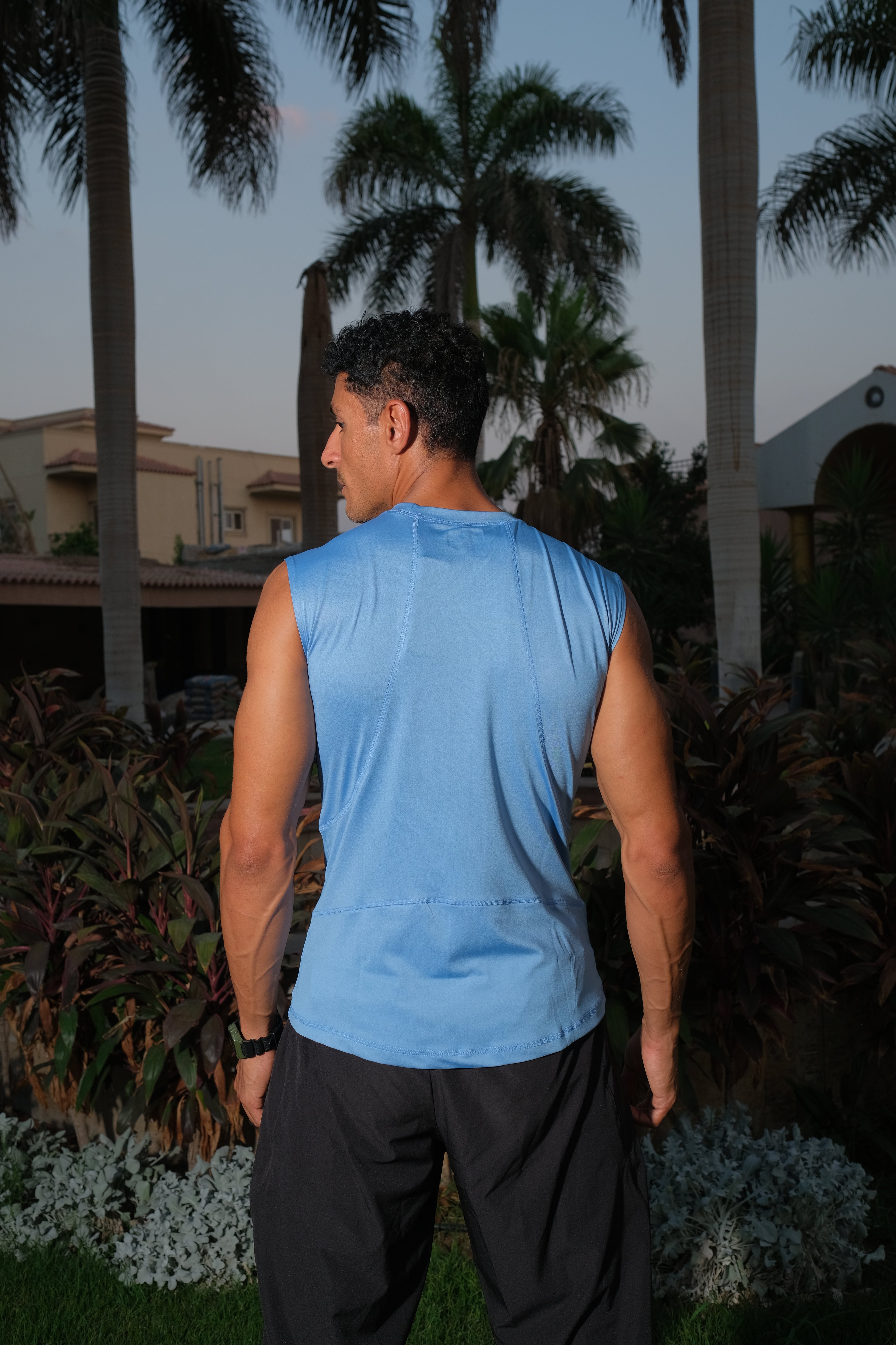 Remus M-HS More Comfortable Light Blue Antibacterial DRI-FIT Sleeveless Tee For Training